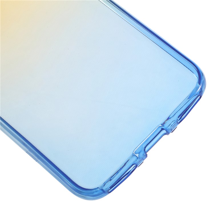 Gradient Color Touchable 2-Piece TPU Mobile Cover Shell for Huawei P9 lite mini / Y6 Pro (2017) / Huawei Enjoy 7 - Yellow + Blue-4