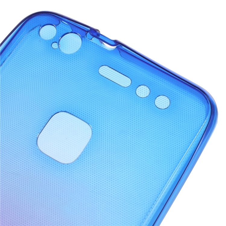 Gradient Color Touchable 2-Piece TPU Mobile Phone Case for Huawei P10 Lite - Blue + Purple-3