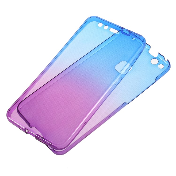 Gradient Color Touchable 2-Piece TPU Mobile Phone Case for Huawei P10 Lite - Blue + Purple-5