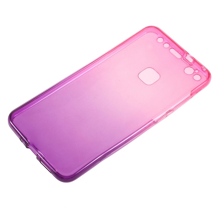Gradient Color Touchable 2-Piece TPU Mobile Phone Cover for Huawei P10 Lite - Rose + Purple-2