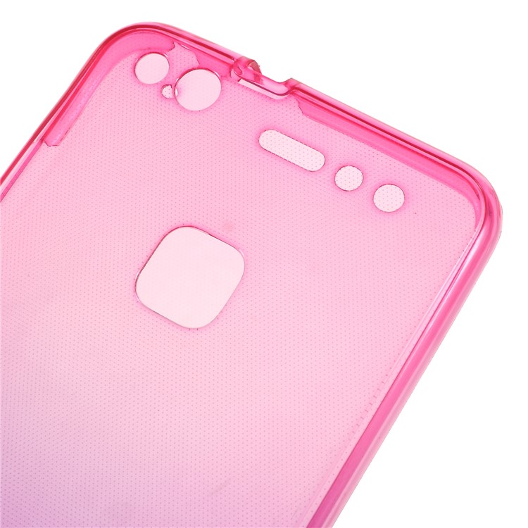 Gradient Color Touchable 2-Piece TPU Mobile Phone Cover for Huawei P10 Lite - Rose + Purple-3