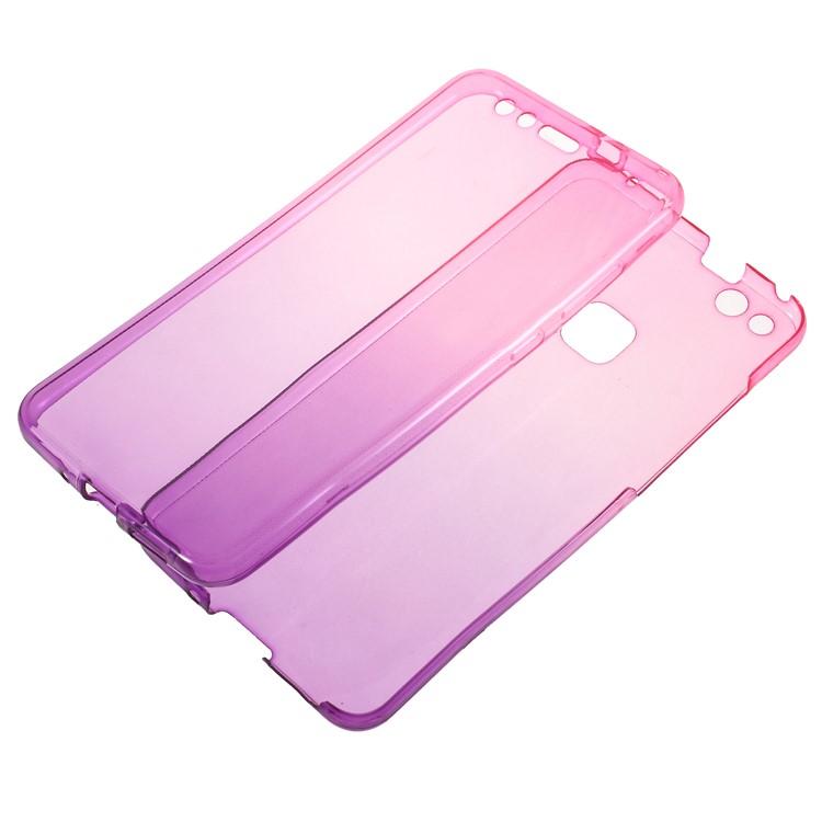 Gradient Color Touchable 2-Piece TPU Mobile Phone Cover for Huawei P10 Lite - Rose + Purple-5