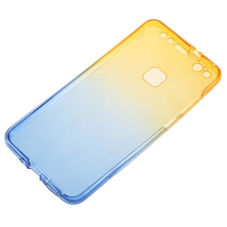Gradient Color Touchable 2-Piece TPU Mobile Phone Shell for Huawei P10 Lite - Yellow + Blue-2