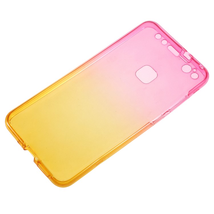 Gradient Color Touchable 2-Piece TPU Phone Casing for Huawei P10 Lite - Rose + Yellow-2