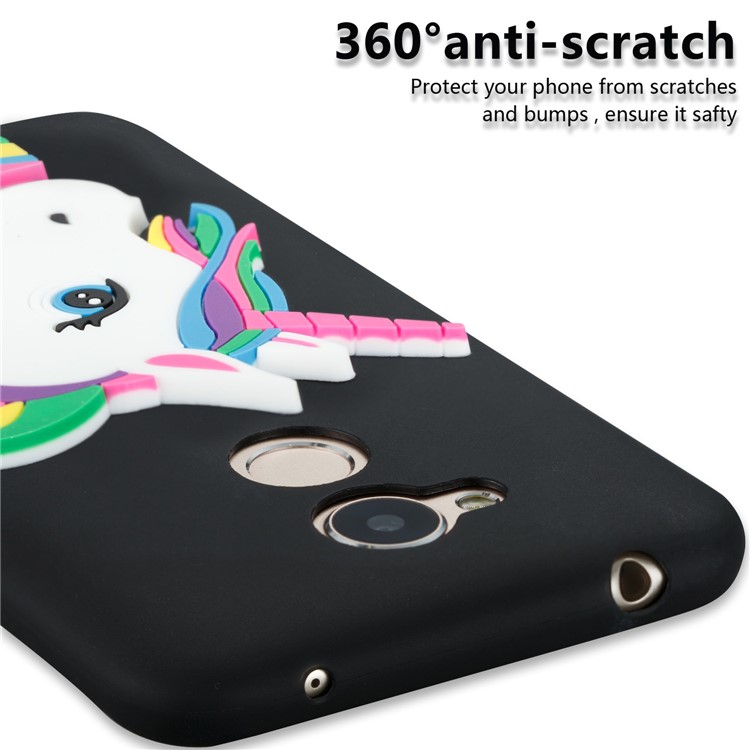 Lovely 3D Unicorn Soft TPU Mobile Phone Back Case for Huawei Honor 6A - Black-2
