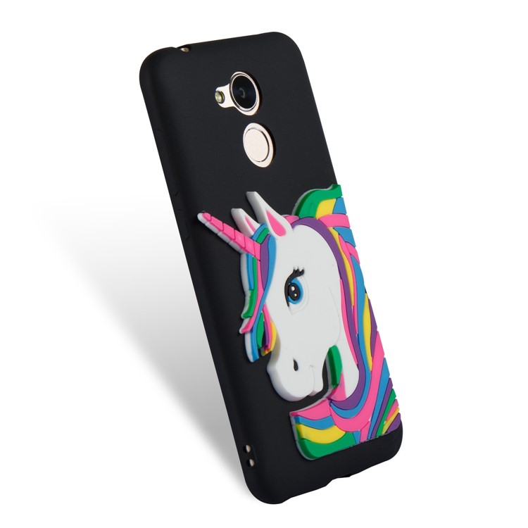 Lovely 3D Unicorn Soft TPU Mobile Phone Back Case for Huawei Honor 6A - Black-6
