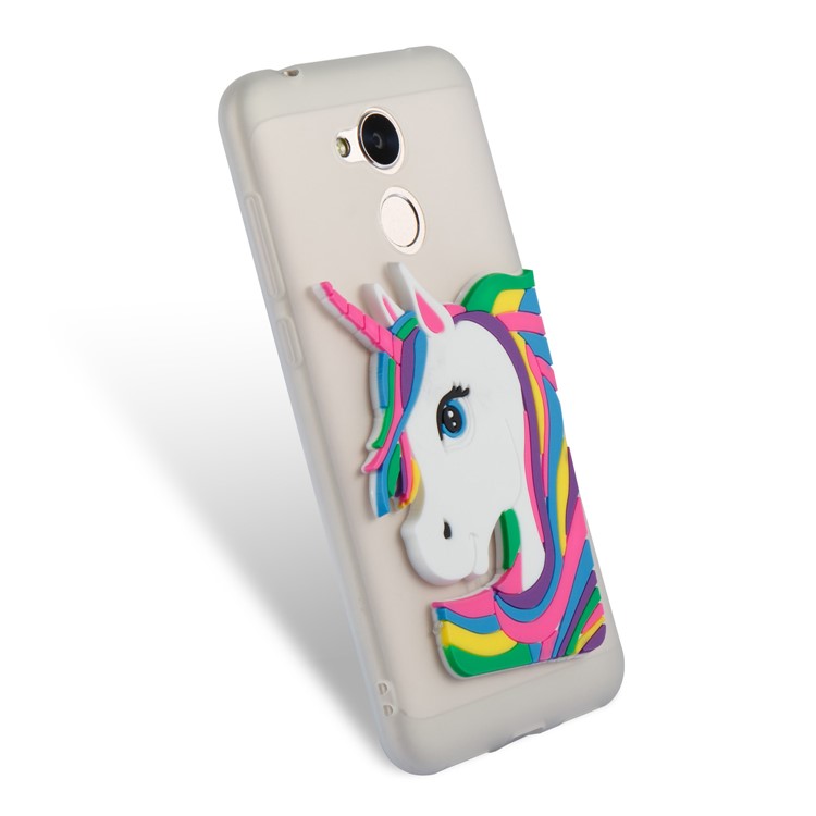 Lovely 3D Unicorn Soft TPU Cell Phone Cover for Huawei Honor 6A / 5C pro - White-6