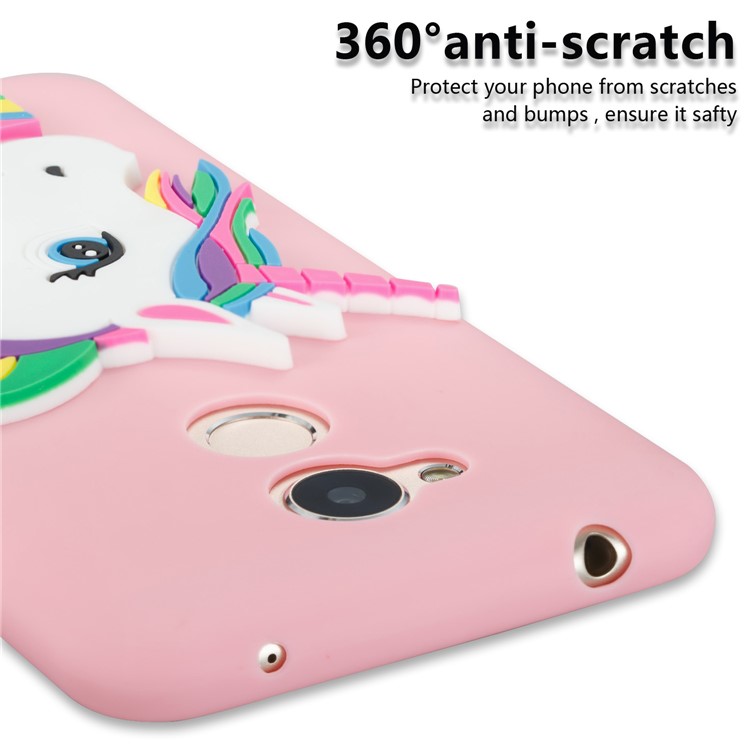 Lovely 3D Unicorn Soft TPU Phone Casing for Huawei Honor 6A / 5C pro - Pink-2