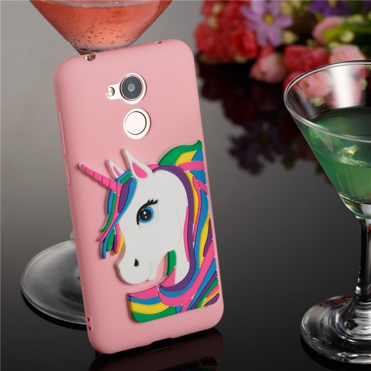 Lovely 3D Unicorn Soft TPU Phone Casing for Huawei Honor 6A / 5C pro - Pink-4