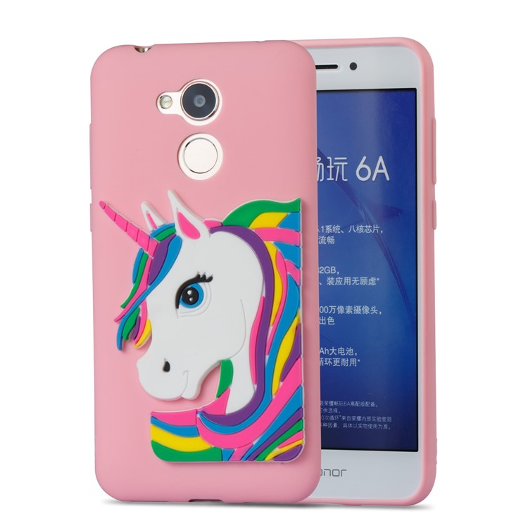 Lovely 3D Unicorn Soft TPU Phone Casing for Huawei Honor 6A / 5C pro - Pink-5