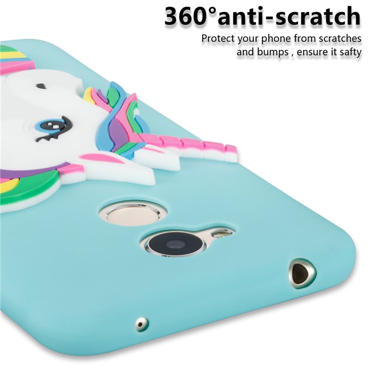 Lovely 3D Unicorn Soft TPU Protection Cover Shell for Huawei Honor 6A / 5C pro - Baby Blue-2
