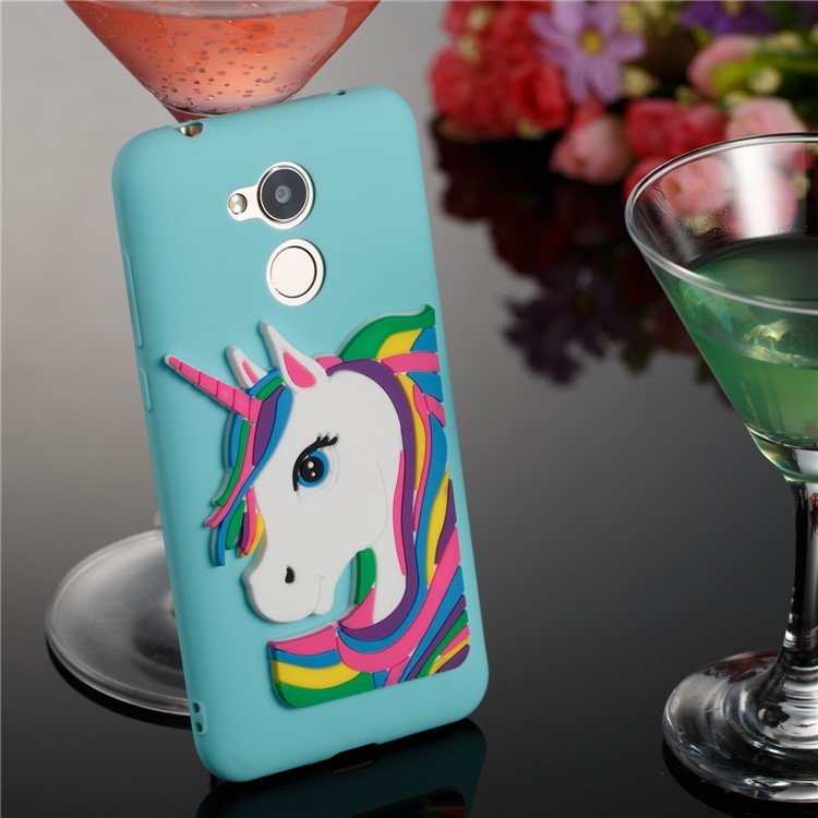 Lovely 3D Unicorn Soft TPU Protection Cover Shell for Huawei Honor 6A / 5C pro - Baby Blue-4