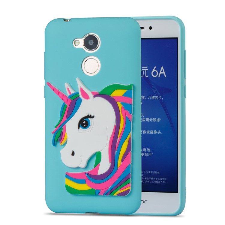 Lovely 3D Unicorn Soft TPU Protection Cover Shell for Huawei Honor 6A / 5C pro - Baby Blue-5