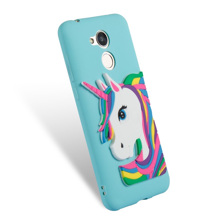 Lovely 3D Unicorn Soft TPU Protection Cover Shell for Huawei Honor 6A / 5C pro - Baby Blue-6