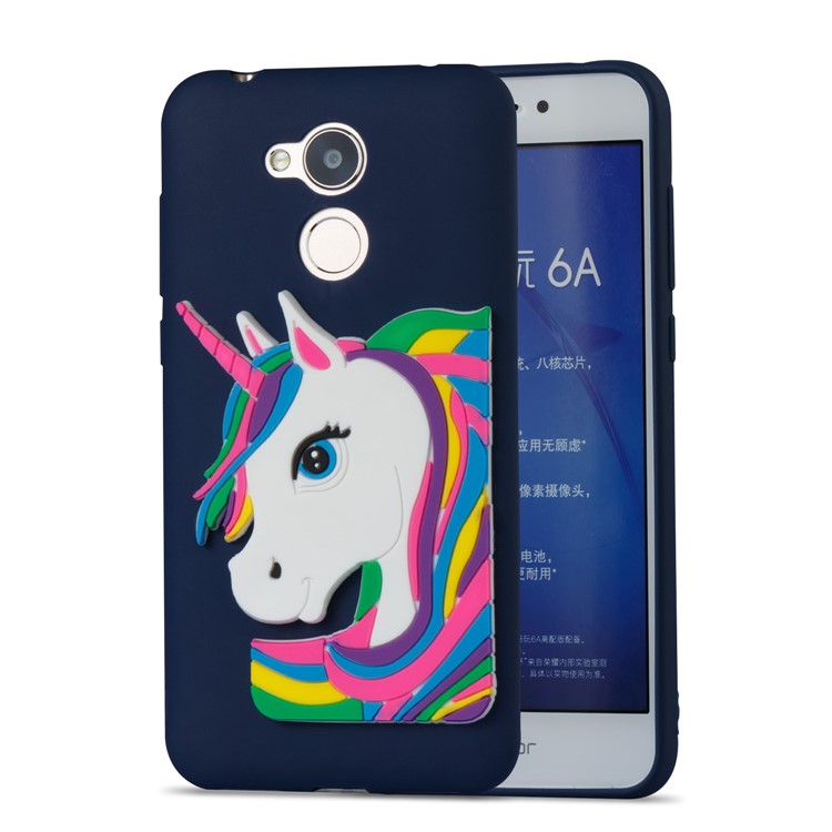 Lovely 3D Unicorn Flexible TPU Mobile Case for Huawei Honor 6A / 5C pro - Dark Blue-5