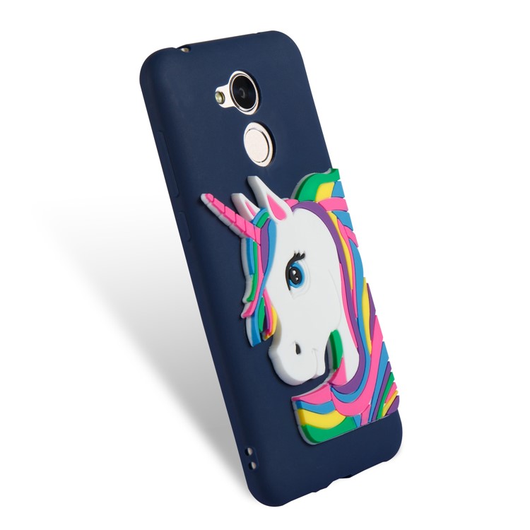 Lovely 3D Unicorn Flexible TPU Mobile Case for Huawei Honor 6A / 5C pro - Dark Blue-6