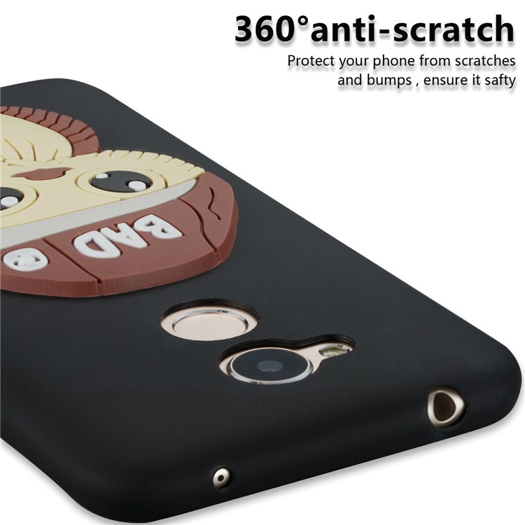 Lovely 3D Male Owl TPU Back Phone Case Cover for Huawei Honor 6A / 5C pro - Black-2