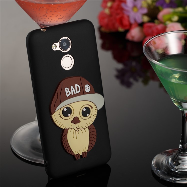 Lovely 3D Male Owl TPU Back Phone Case Cover for Huawei Honor 6A / 5C pro - Black-4