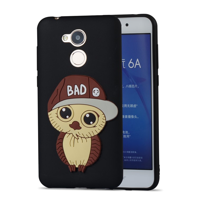 Lovely 3D Male Owl TPU Back Phone Case Cover for Huawei Honor 6A / 5C pro - Black-5