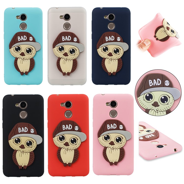 Lovely 3D Male Owl TPU Back Phone Case Cover for Huawei Honor 6A / 5C pro - Black-7
