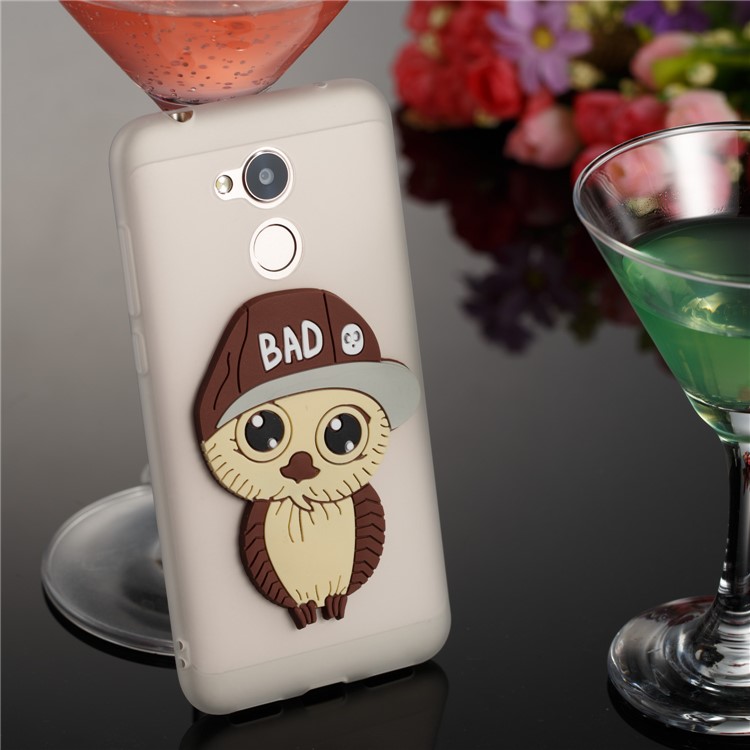 Lovely 3D Male Owl TPU Mobile Phone Case Accessory for Huawei Honor 6A / 5C pro - White-4