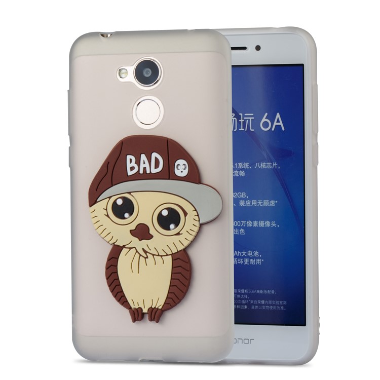 Lovely 3D Male Owl TPU Mobile Phone Case Accessory for Huawei Honor 6A / 5C pro - White-5