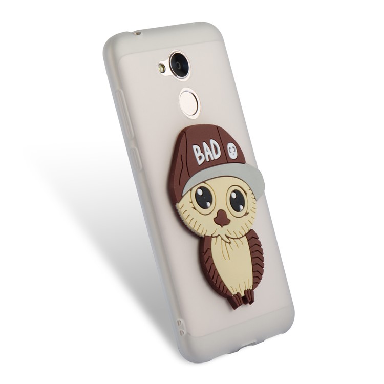 Lovely 3D Male Owl TPU Mobile Phone Case Accessory for Huawei Honor 6A / 5C pro - White-6