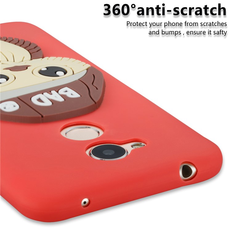 Lovely 3D Male Owl TPU Mobile Shell for Huawei Honor 6A / 5C pro - Red-2