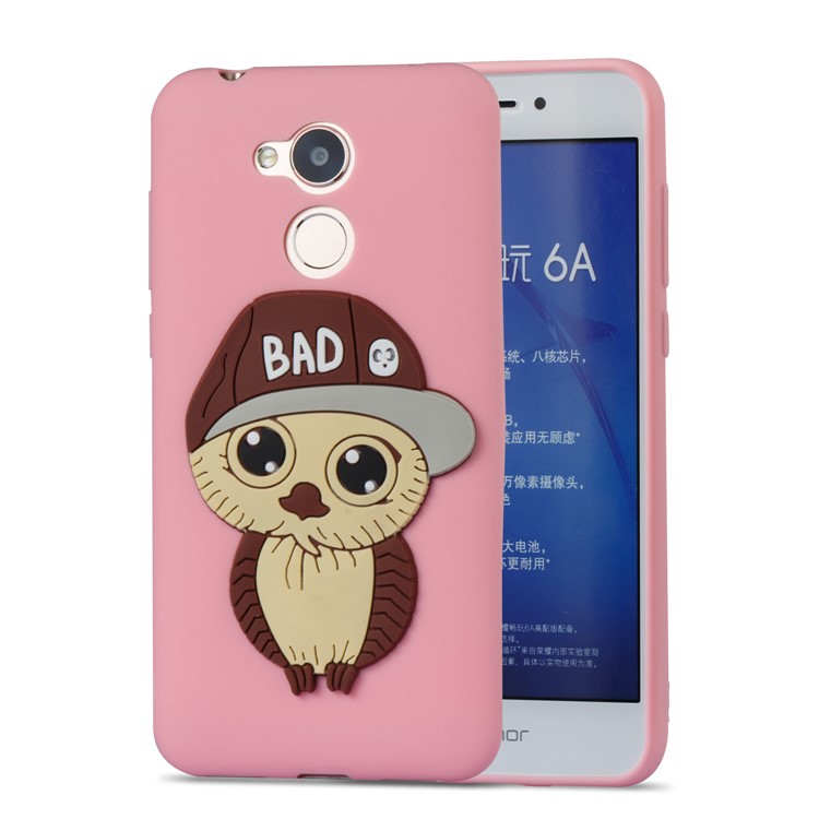 Lovely 3D Male Owl TPU Protection Cover Shell for Huawei Honor 6A / 5C pro - Pink-5