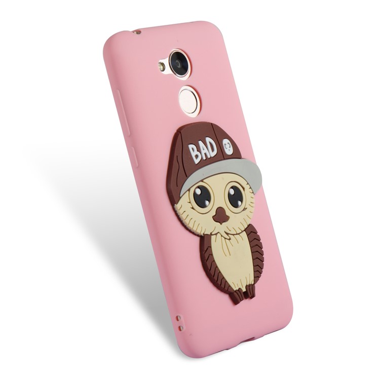 Lovely 3D Male Owl TPU Protection Cover Shell for Huawei Honor 6A / 5C pro - Pink-6
