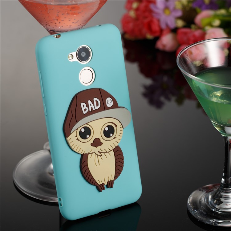 Lovely 3D Male Owl TPU Phone Casing for Huawei Honor 6A / 5C pro - Baby Blue-4