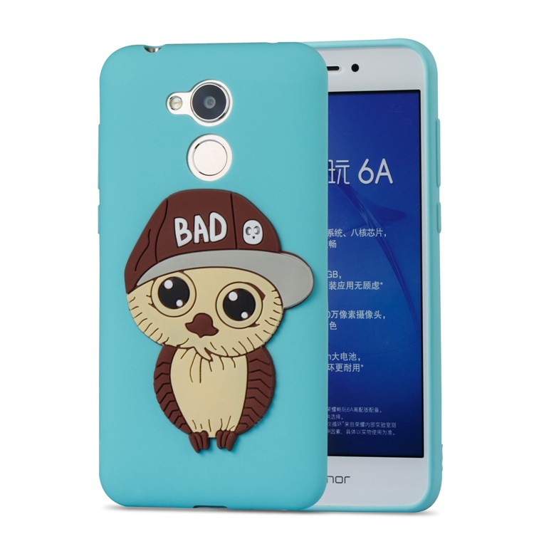 Lovely 3D Male Owl TPU Phone Casing for Huawei Honor 6A / 5C pro - Baby Blue-5