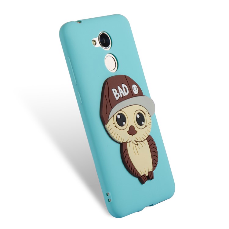 Lovely 3D Male Owl TPU Phone Casing for Huawei Honor 6A / 5C pro - Baby Blue-6