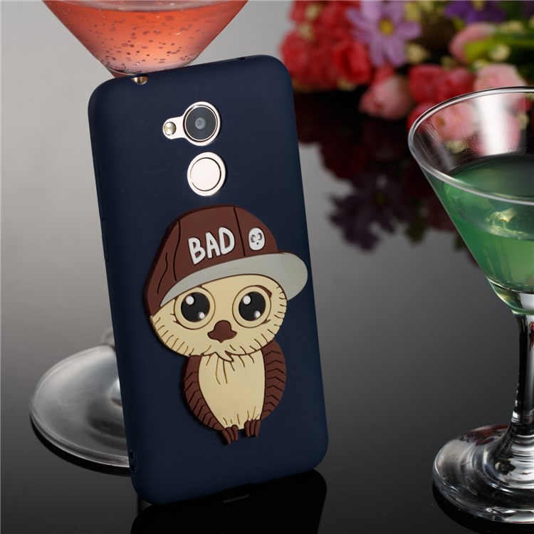 Lovely 3D Male Owl TPU Protective Shell for Huawei Honor 6A / 5C pro - Dark Blue-4