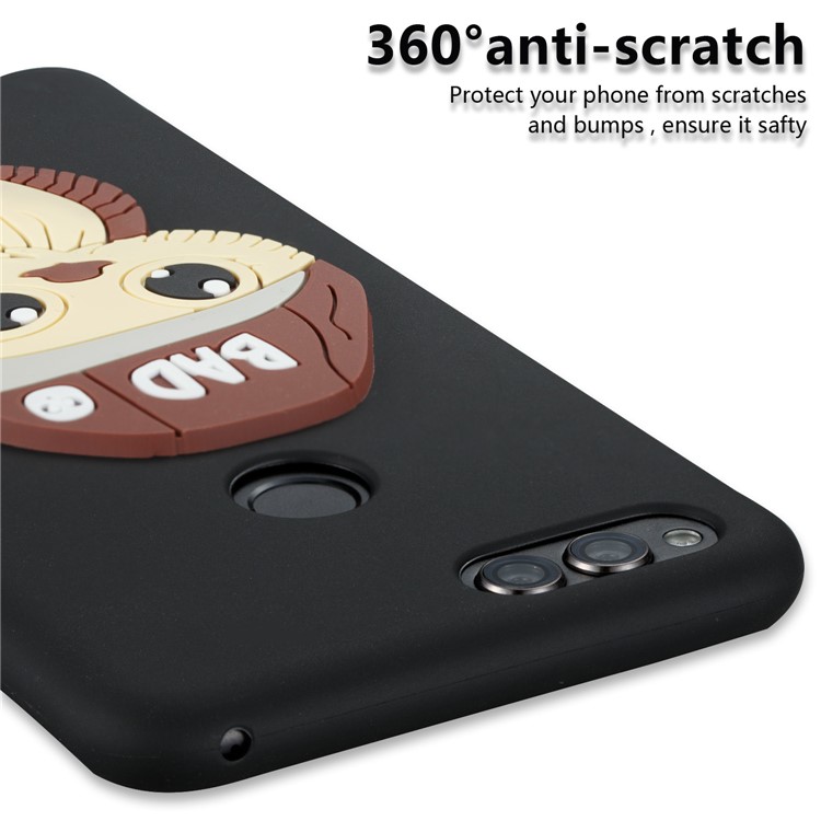 Cute 3D Owl with Cap Pattern TPU Phone Case for Huawei Honor 7X - Black-2