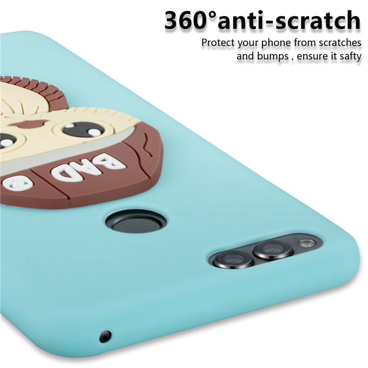 Cute 3D Owl with Cap Pattern TPU Soft Cover Shell for Huawei Honor 7X - Baby Blue-2