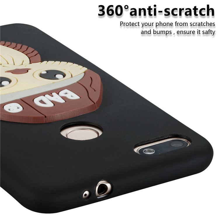Cute 3D Male Owl TPU Soft Phone Case for Huawei P9 lite mini/Y6 Pro (2017)/Enjoy 7 - Black-2