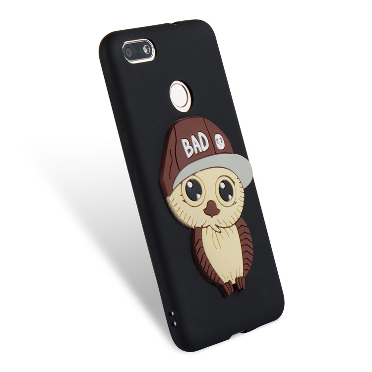 Cute 3D Male Owl TPU Soft Phone Case for Huawei P9 lite mini/Y6 Pro (2017)/Enjoy 7 - Black-6