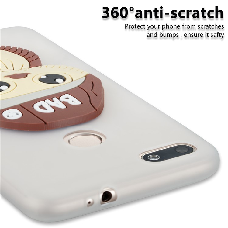 Cute 3D Male Owl TPU Soft Phone Cover for Huawei P9 lite mini/Y6 Pro (2017)/Enjoy 7 - White-2