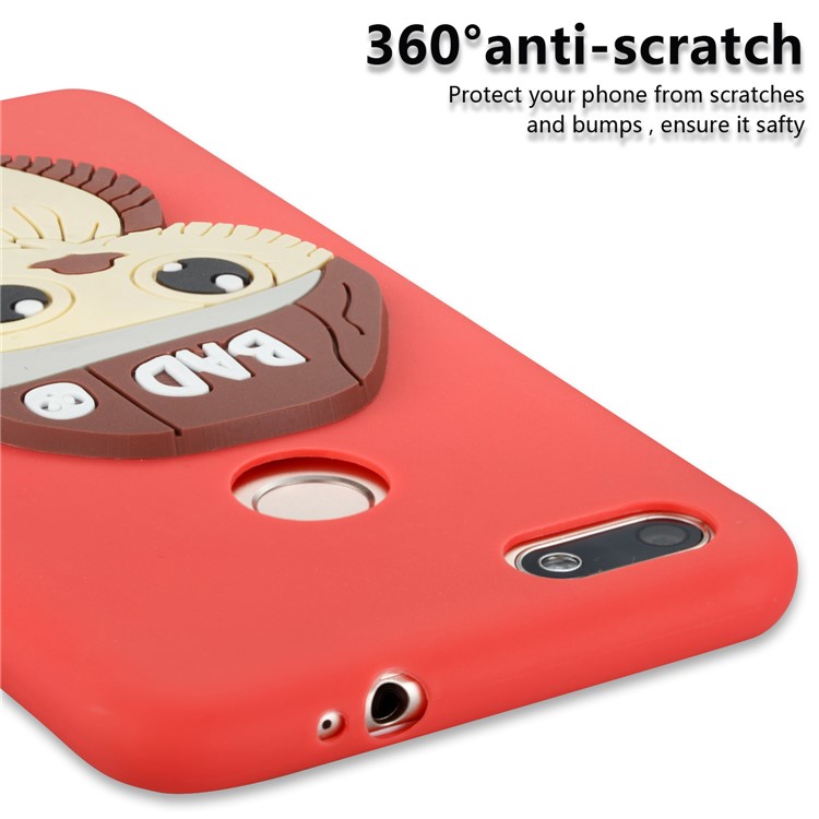 Cute 3D Male Owl TPU Soft Phone Shell for Huawei P9 lite mini/Y6 Pro (2017)/Enjoy 7 - Red-2