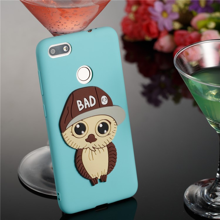 Cute 3D Male Owl TPU Soft Phone Casing for Huawei P9 lite mini/Y6 Pro (2017)/Enjoy 7 - Baby Blue-4