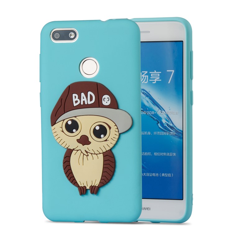 Cute 3D Male Owl TPU Soft Phone Casing for Huawei P9 lite mini/Y6 Pro (2017)/Enjoy 7 - Baby Blue-5