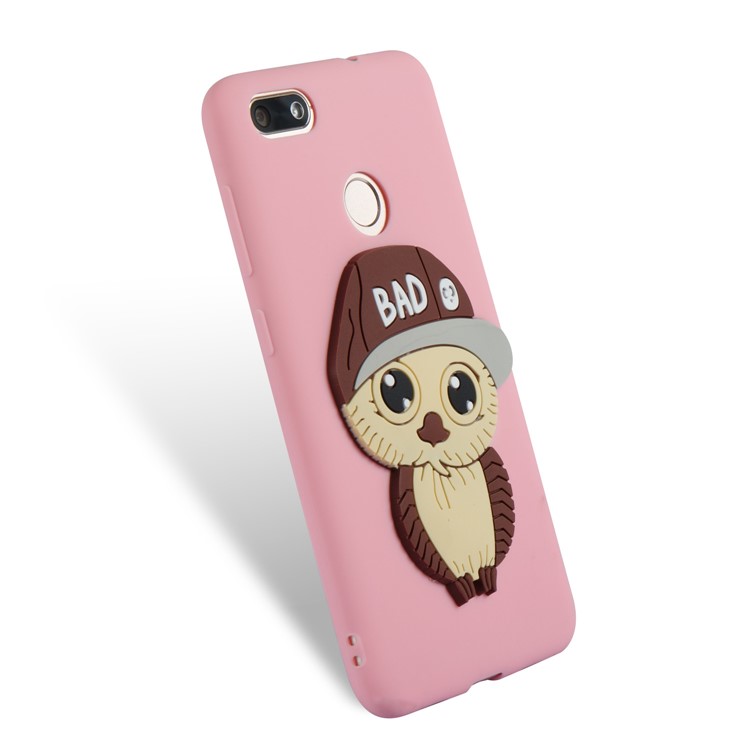 Cute 3D Male Owl TPU Soft Mobile Phone Case for Huawei P9 lite mini/Y6 Pro (2017)/Enjoy 7 - Pink-6
