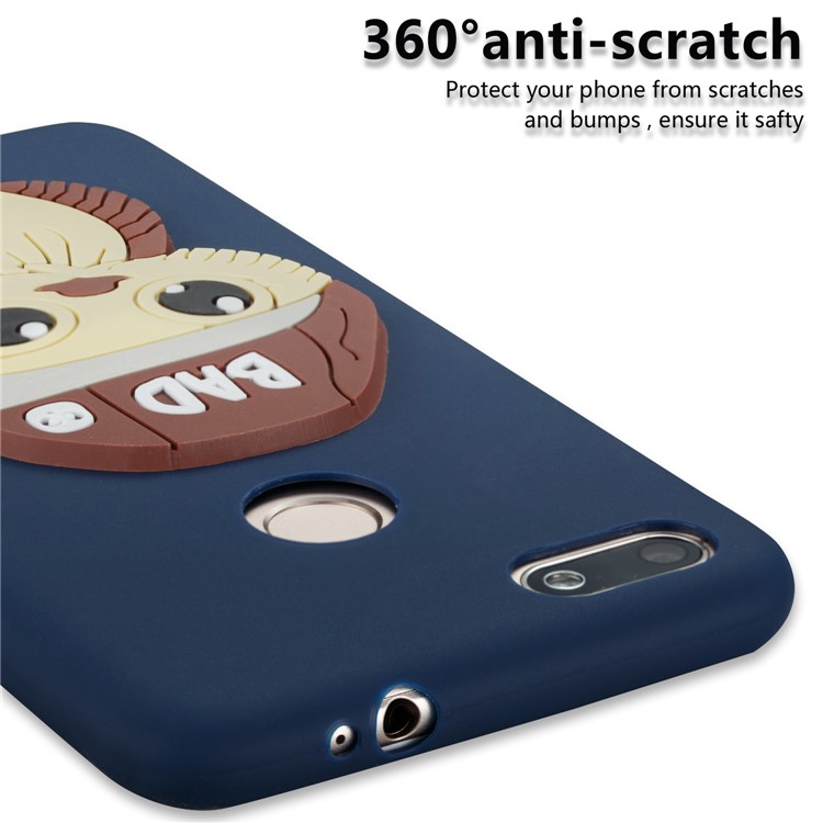 Cute 3D Male Owl TPU Soft Cell Phone Case for Huawei P9 lite mini/Y6 Pro (2017)/Enjoy 7 - Dark Blue-2