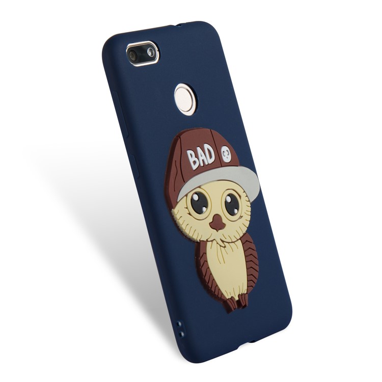 Cute 3D Male Owl TPU Soft Cell Phone Case for Huawei P9 lite mini/Y6 Pro (2017)/Enjoy 7 - Dark Blue-6