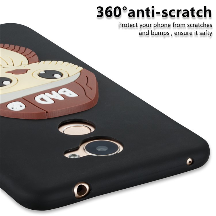 Cute 3D Male Owl TPU Soft Phone Case for Huawei Enjoy 7 Plus/Y7 (2017)/Y7 Prime - Black-2