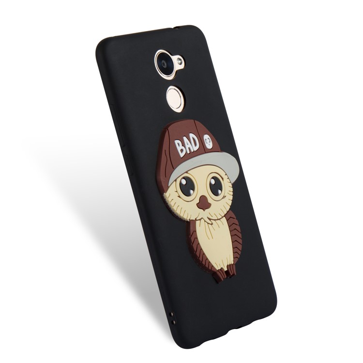 Cute 3D Male Owl TPU Soft Phone Case for Huawei Enjoy 7 Plus/Y7 (2017)/Y7 Prime - Black-6