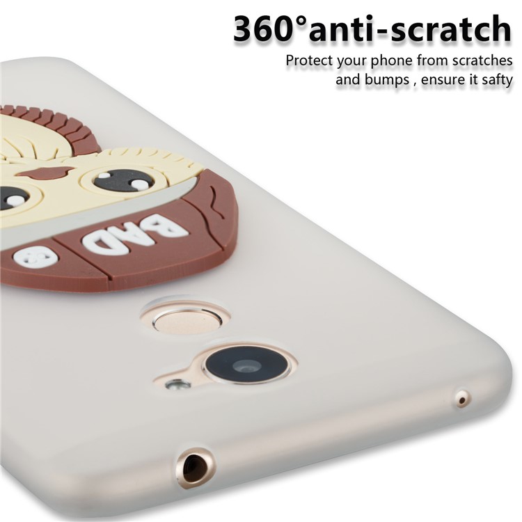 Cute 3D Male Owl TPU Soft Phone Cover for Huawei Enjoy 7 Plus/Y7 (2017)/Y7 Prime - White-2