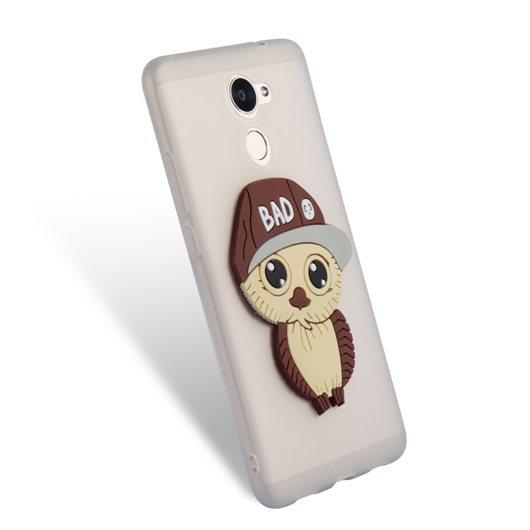 Cute 3D Male Owl TPU Soft Phone Cover for Huawei Enjoy 7 Plus/Y7 (2017)/Y7 Prime - White-6