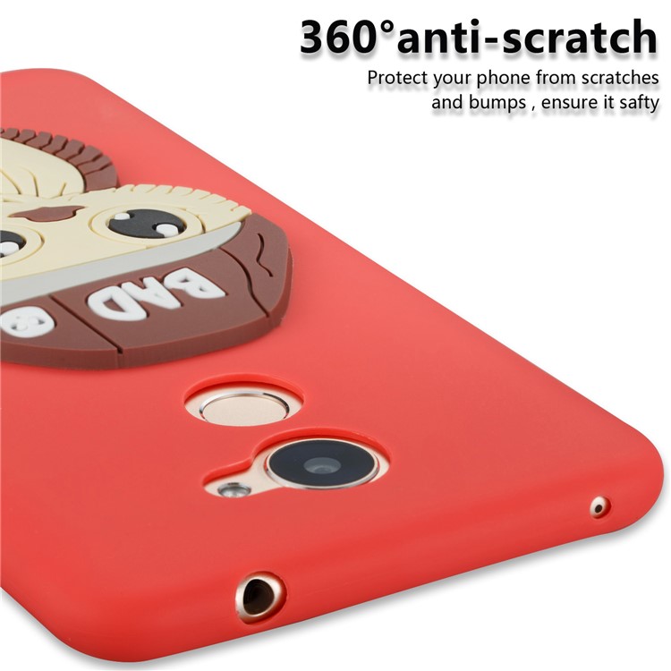 Cute 3D Male Owl TPU Soft Phone Shell for Huawei Enjoy 7 Plus/Y7 (2017)/Y7 Prime - Red-2